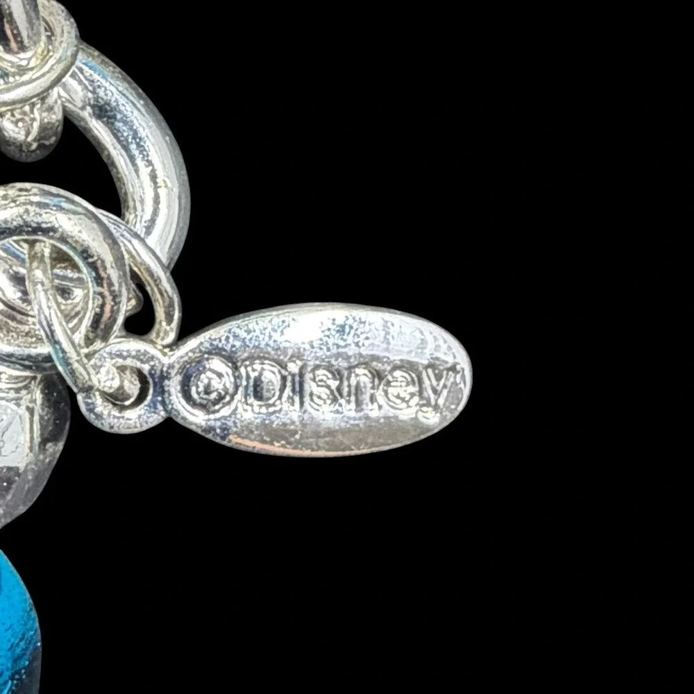 Disney Blue Charm Bag Clip Purse Charm Keychain Mickey Heart Beaded Y2K Coquette